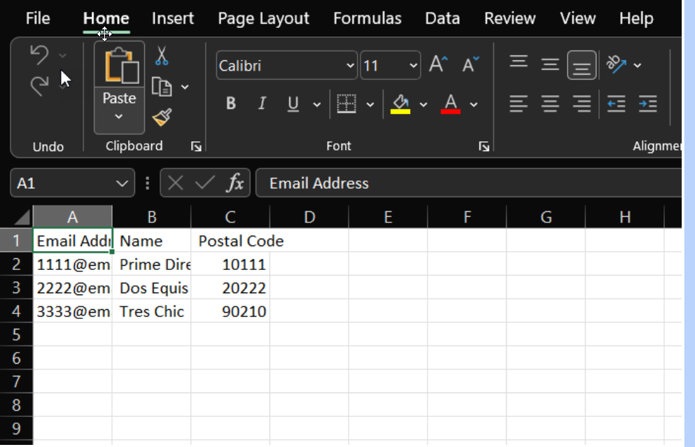 This is how Excel will open a CSV file